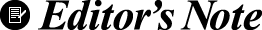 Editor's Note